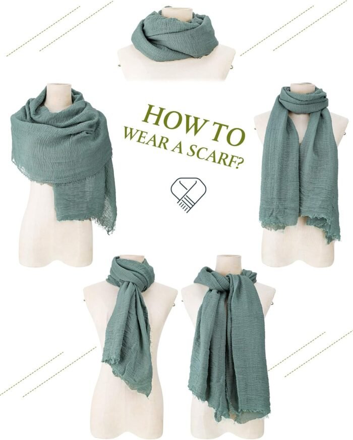 Crinkle Cotton-Blend Hijab Shawls & Scarves 6-Pack - Image 5