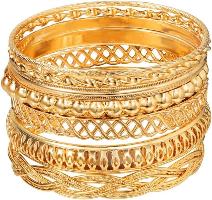 16Pcs Gold Bangle Bracelets for Women - Multi Layer Stackable Textured Bracelets Boho Jewelrys Set - Image 30