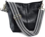Boho Vegan Leather Shoulder Bag - Guitar-Strap Crossbody - Image 15