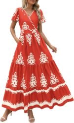 Floral Boho V-Neck Maxi Dress with Pockets - Image 17