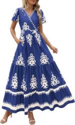 Floral Boho V-Neck Maxi Dress with Pockets - Image 13