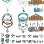 Boho Turquoise Jewelry Set – Necklace, Earrings, Bangles