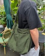 Boho Canvas Crossbody Tote – Unisex Multi-Pocket Messenger - Image 3