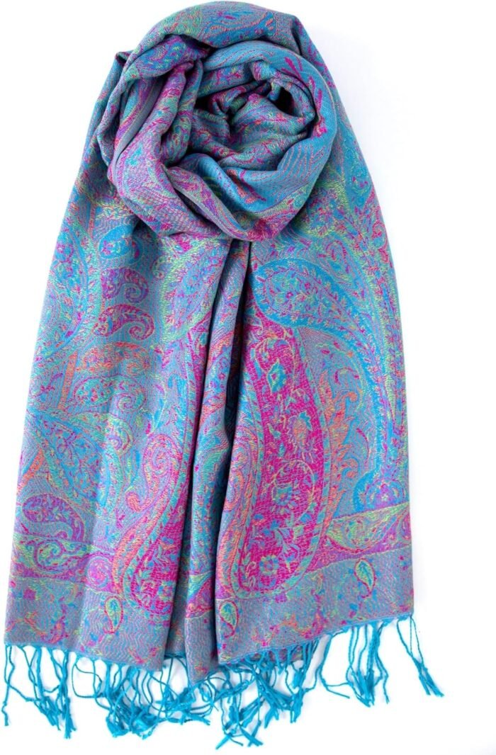 Reversible Paisley Pashmina Festival Scarf | Shawl & Wrap - Image 15