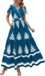 Floral Boho V-Neck Maxi Dress with Pockets - Image 15