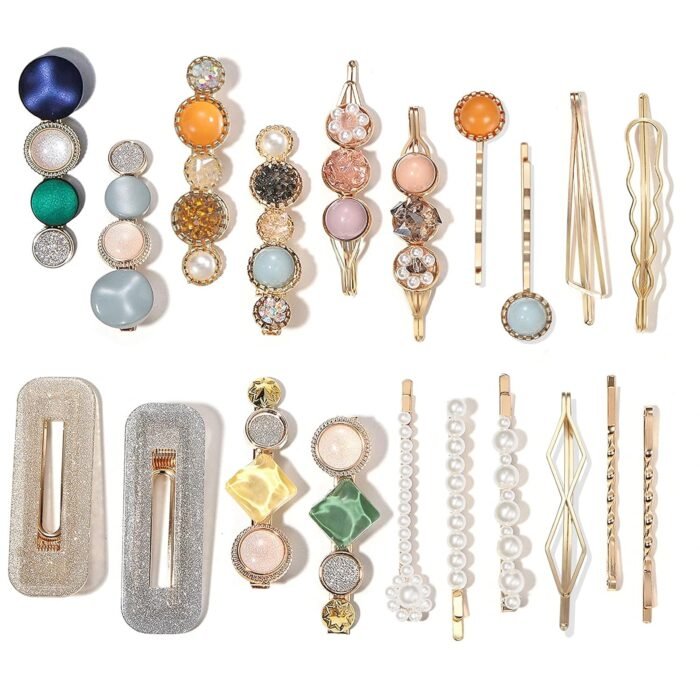 Macaron Pearl Hair Clip Set – Boho Bobby Pins 20-Pieces - Image 14
