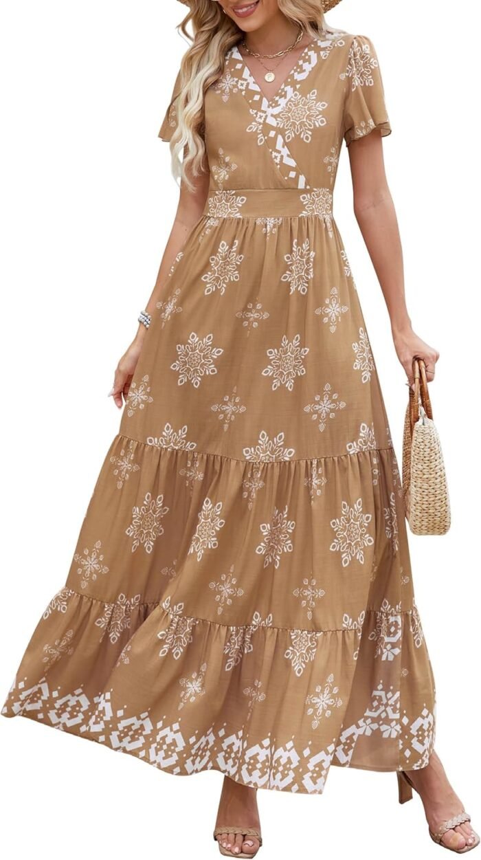 Floral Boho V-Neck Maxi Dress with Pockets - Image 20