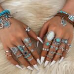 Boho Turquoise Jewelry Set – Necklace, Earrings, Bangles - Image 4