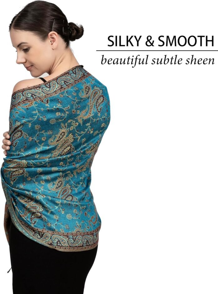 Reversible Paisley Pashmina Festival Scarf | Shawl & Wrap - Image 6