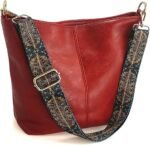 Boho Vegan Leather Shoulder Bag - Guitar-Strap Crossbody - Image 4