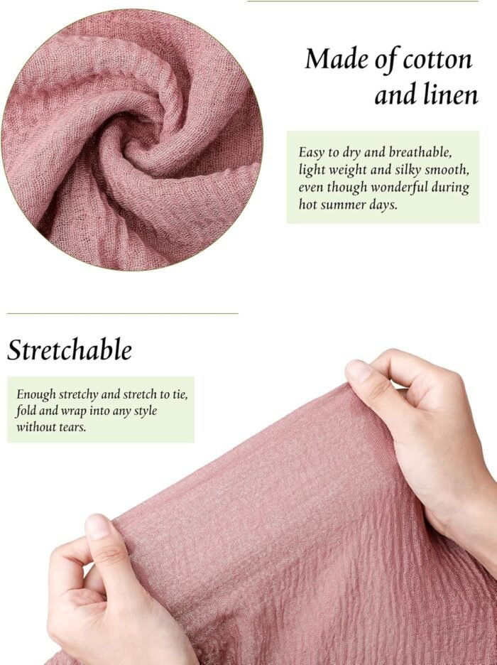 Crinkle Cotton-Blend Hijab Shawls & Scarves 6-Pack - Image 6