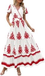 Floral Boho V-Neck Maxi Dress with Pockets - Image 21