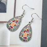 Vintage Boho Star Rhinestone Dangle Earrings for Women 4-Pair - Image 8