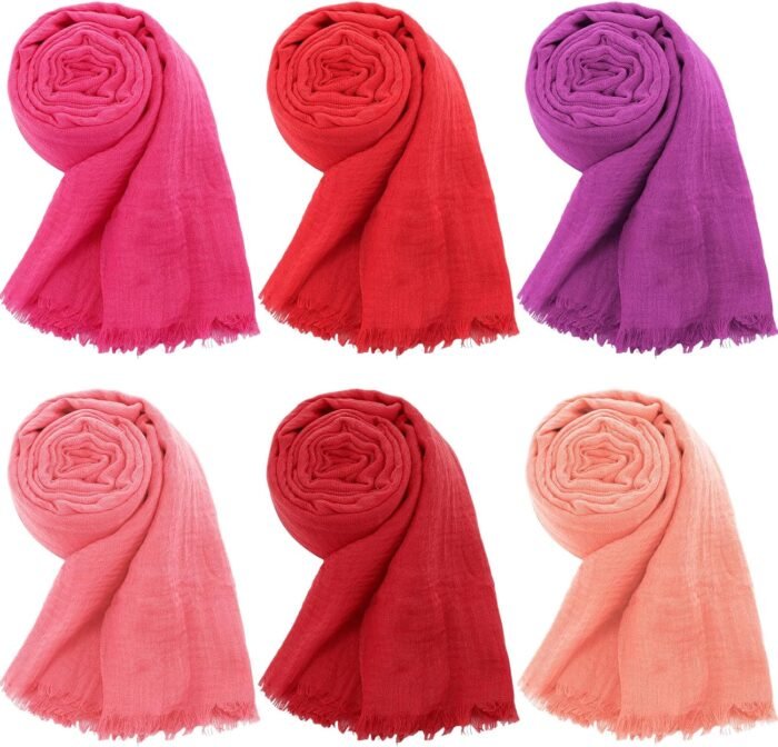 Crinkle Cotton-Blend Hijab Shawls & Scarves 6-Pack - Image 9