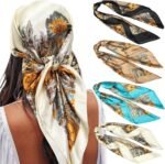 35" Satin Square Scarf Set (4-Pack) – Silk-Like Head & Neck Wraps