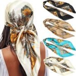 35" Satin Square Scarf Set (4-Pack) – Silk-Like Head & Neck Wraps