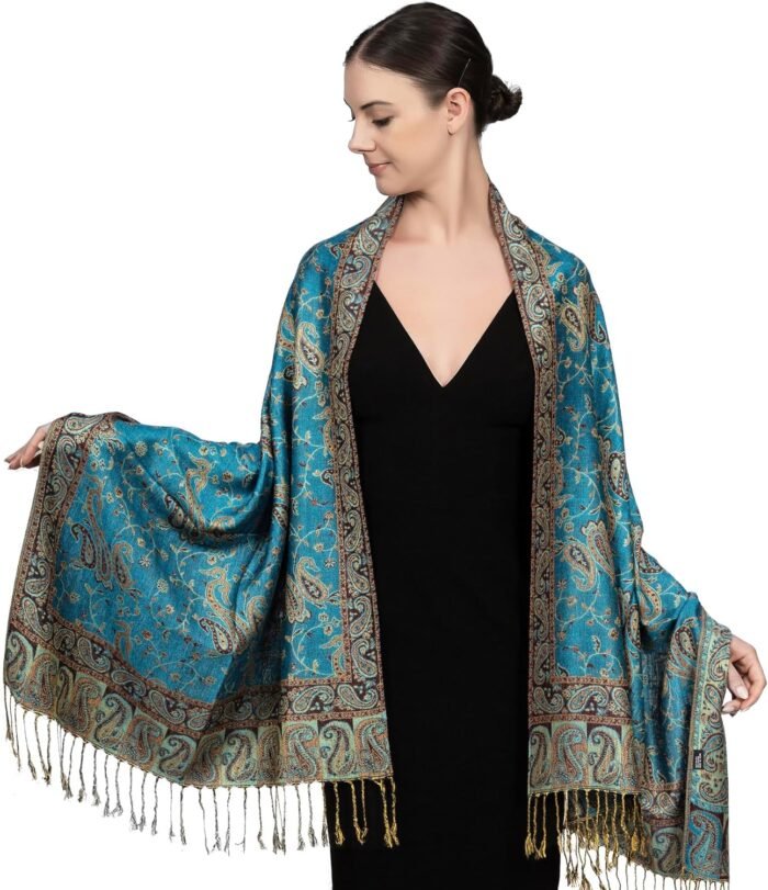 Reversible Paisley Pashmina Festival Scarf | Shawl & Wrap - Image 2