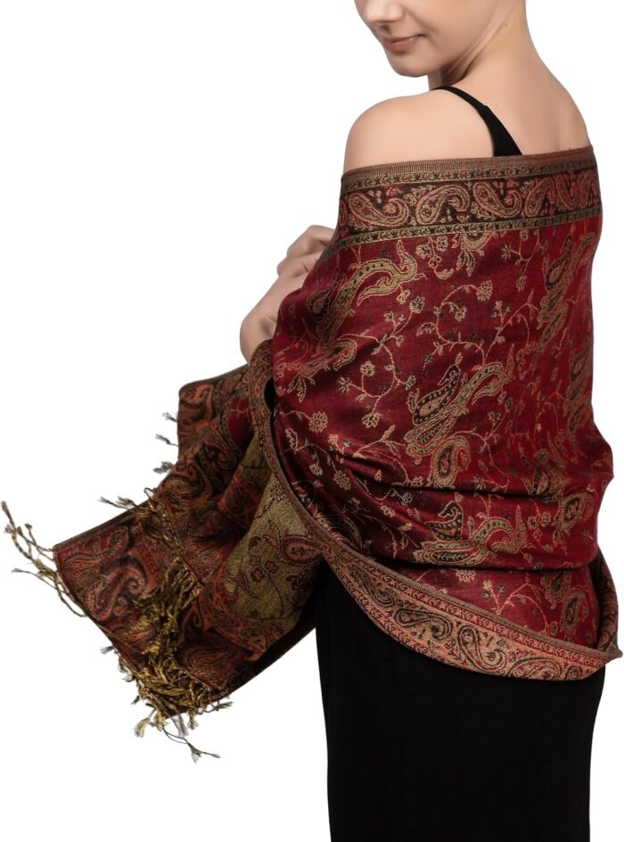 Reversible Paisley Pashmina Festival Scarf | Shawl & Wrap - Image 26