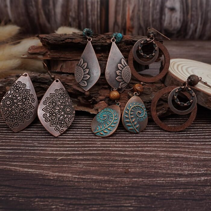 Boho Vintage Drop Earrings Set | 11 Pairs - Image 5