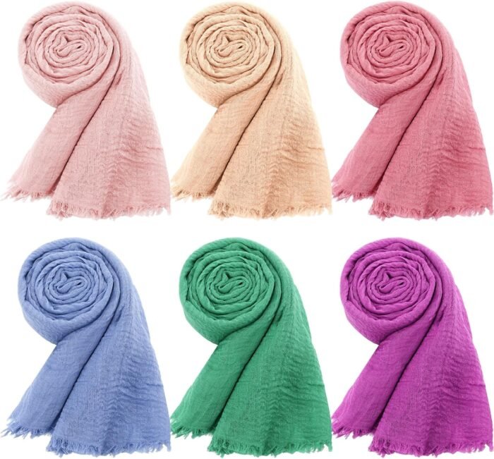 Crinkle Cotton-Blend Hijab Shawls & Scarves 6-Pack - Image 8