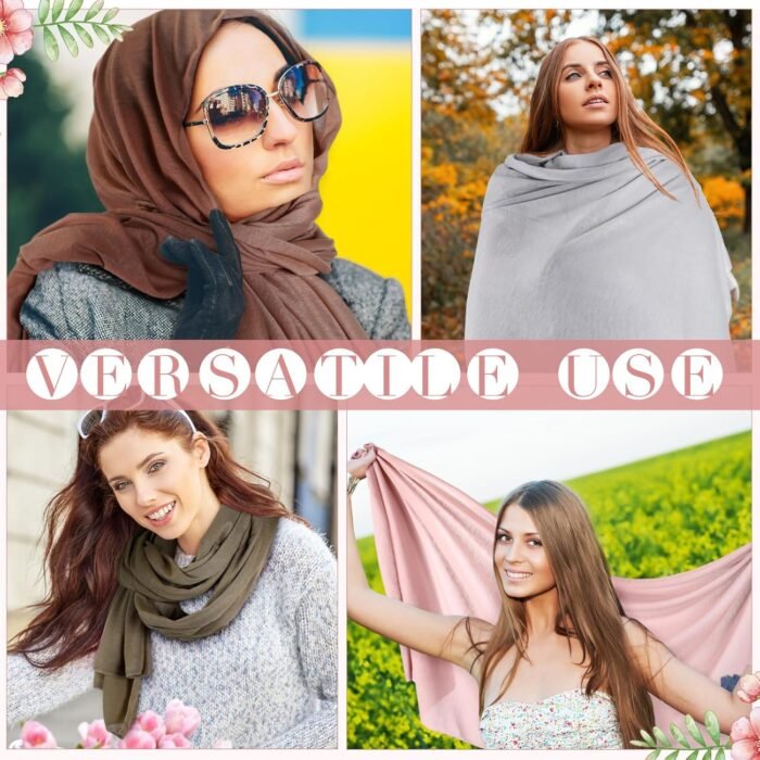Cotton Jersey Hijab Scarves – Soft Long Muslim Wraps 6-Pack - Image 7