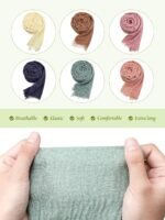 Crinkle Cotton-Blend Hijab Shawls & Scarves 6-Pack - Image 4