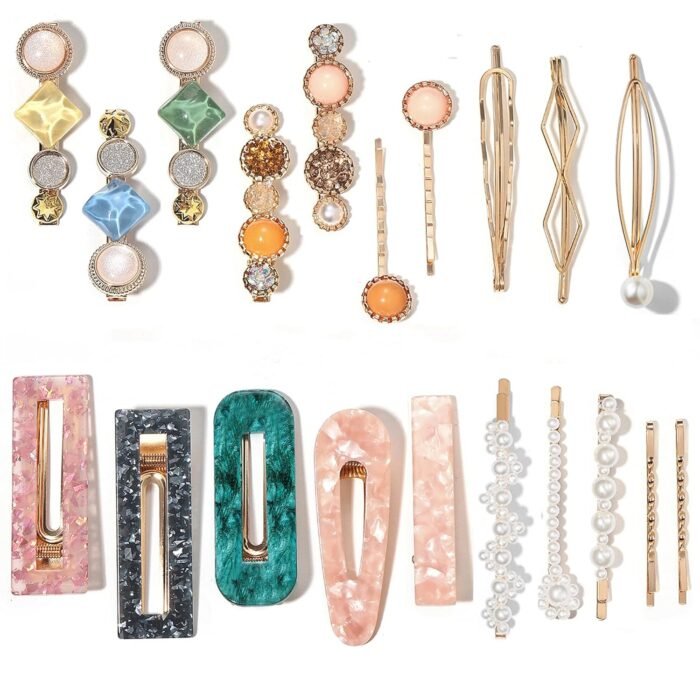 Macaron Pearl Hair Clip Set – Boho Bobby Pins 20-Pieces - Image 11
