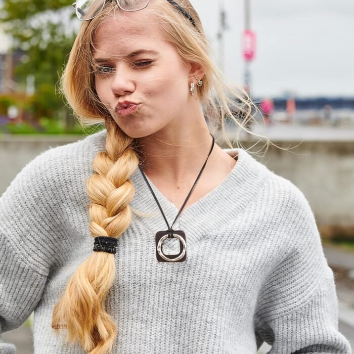 Boho Wooden Pendant Necklace Set – 6 Pcs - Image 5