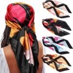 35" Satin Square Scarf Set (4-Pack) – Silk-Like Head & Neck Wraps - Image 12