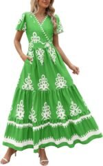 Floral Boho V-Neck Maxi Dress with Pockets - Image 19