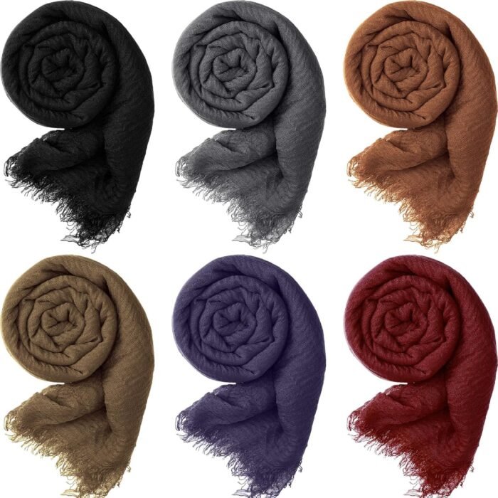 Crinkle Cotton-Blend Hijab Shawls & Scarves 6-Pack - Image 11