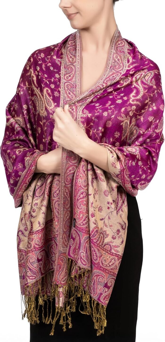 Reversible Paisley Pashmina Festival Scarf | Shawl & Wrap - Image 28