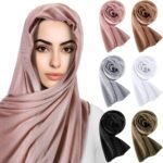 Cotton Jersey Hijab Scarves – Soft Long Muslim Wraps 6-Pack