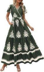 Floral Boho V-Neck Maxi Dress with Pockets - Image 12