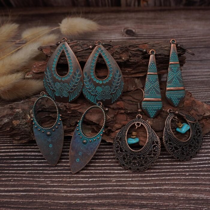 Boho Vintage Drop Earrings Set | 11 Pairs - Image 8