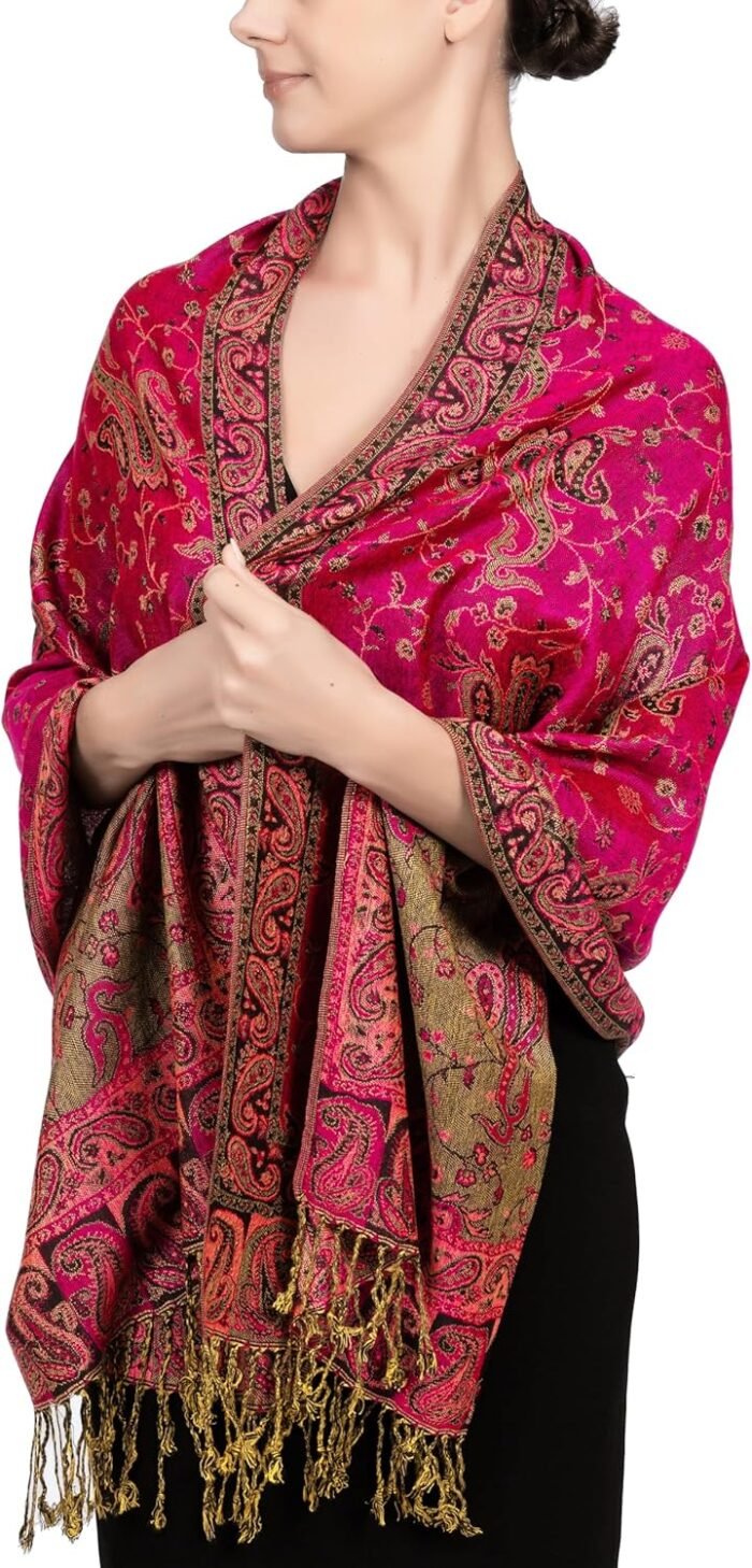 Reversible Paisley Pashmina Festival Scarf | Shawl & Wrap - Image 35