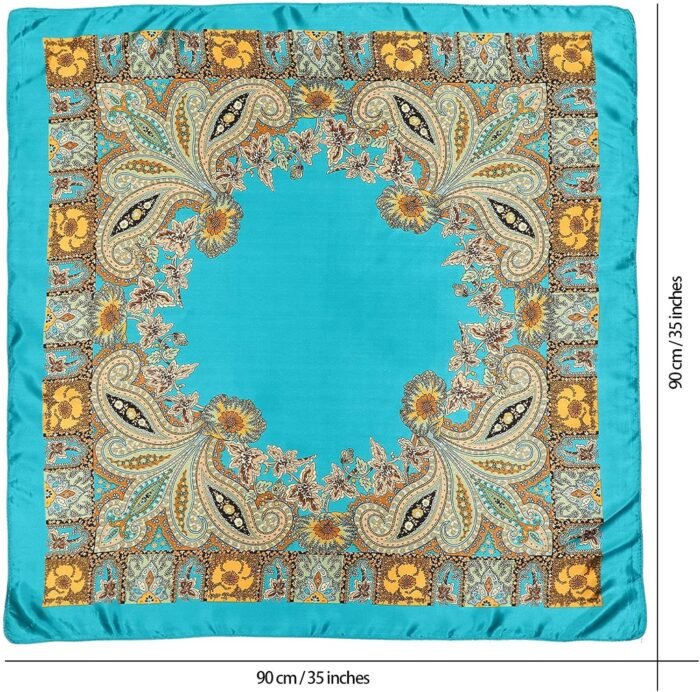 35" Satin Square Scarf Set (4-Pack) – Silk-Like Head & Neck Wraps - Image 3