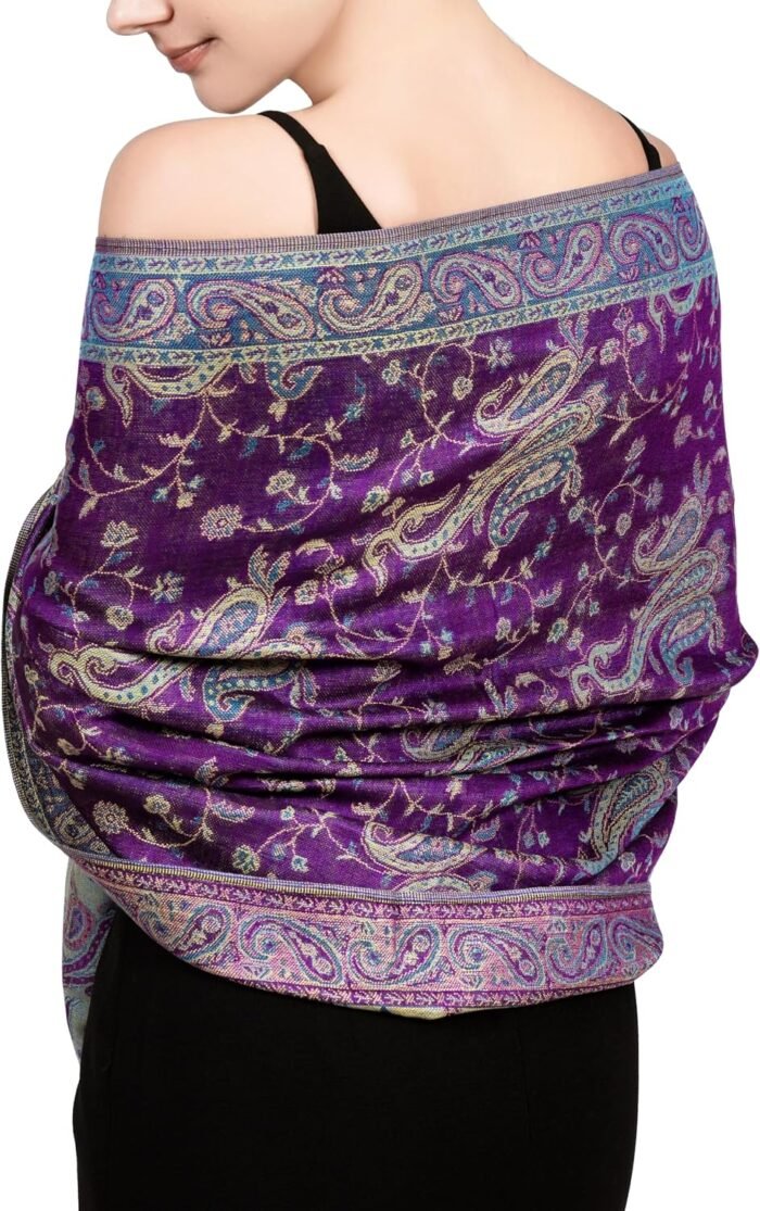 Reversible Paisley Pashmina Festival Scarf | Shawl & Wrap - Image 12