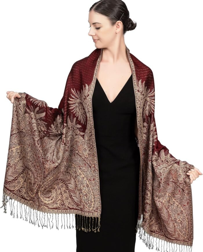 Reversible Paisley Pashmina Festival Scarf | Shawl & Wrap - Image 22