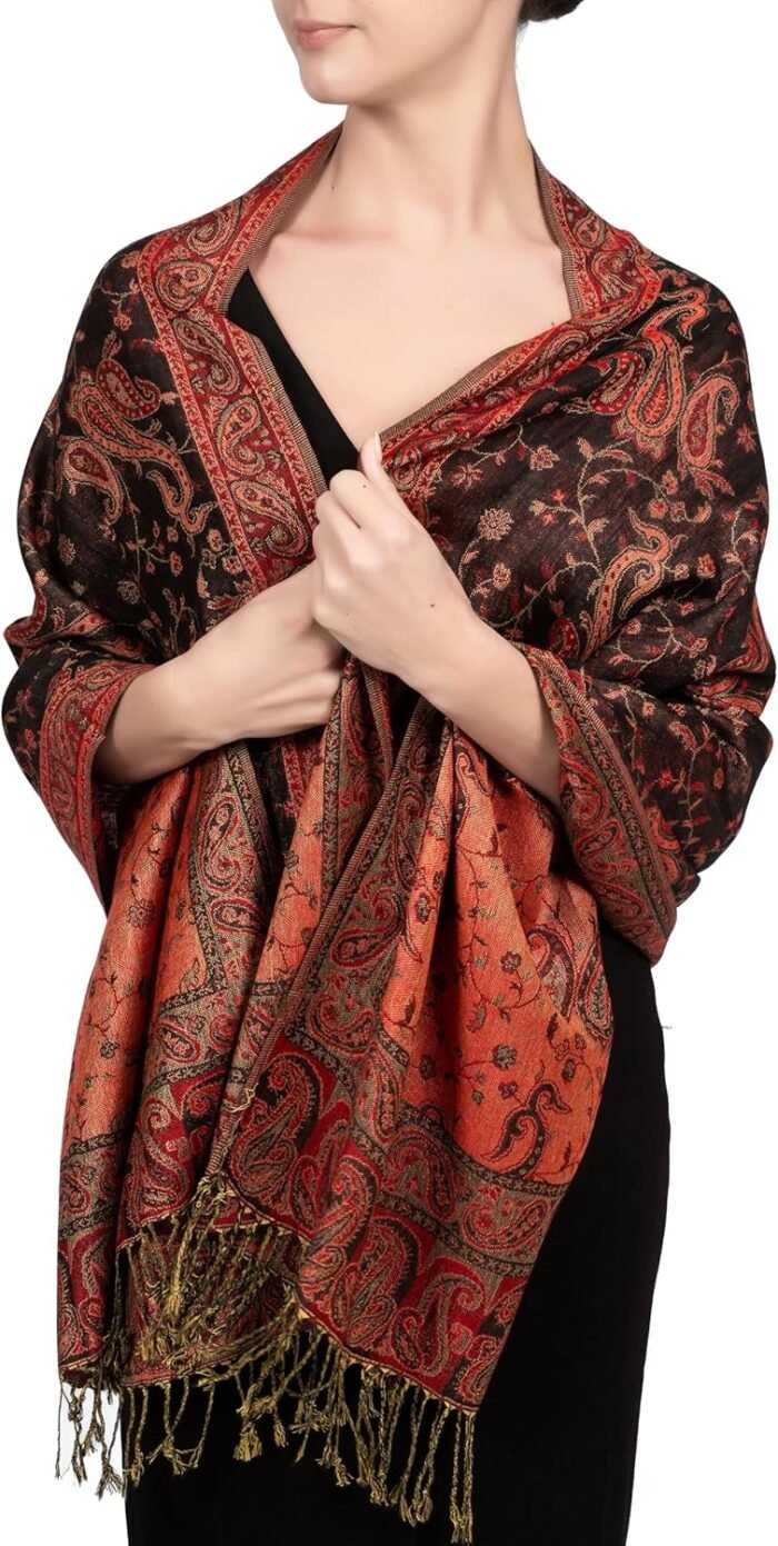 Reversible Paisley Pashmina Festival Scarf | Shawl & Wrap - Image 42