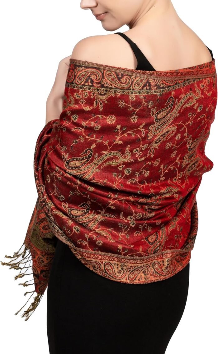 Reversible Paisley Pashmina Festival Scarf | Shawl & Wrap - Image 44
