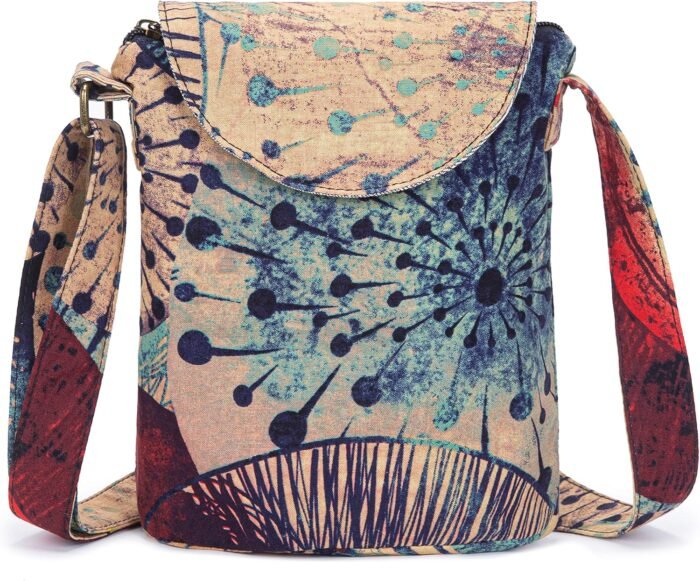 Retro Canvas Boho Crossbody Bag – Small Shoulder Purse - Image 1