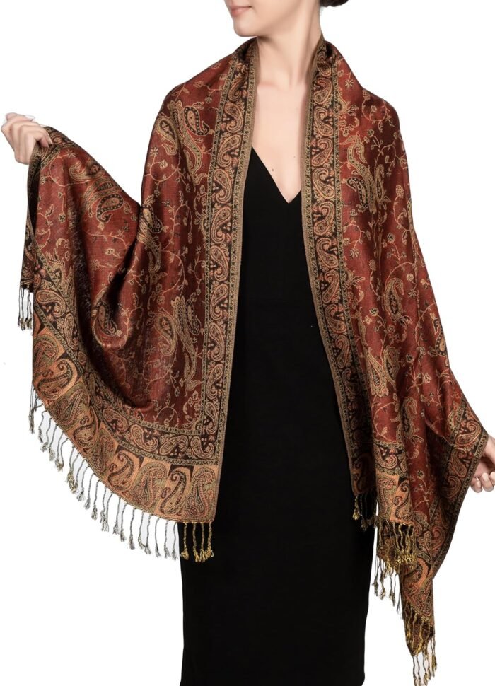 Reversible Paisley Pashmina Festival Scarf | Shawl & Wrap - Image 21