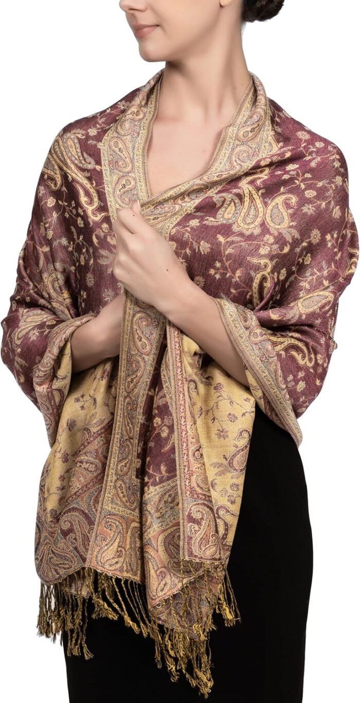 Reversible Paisley Pashmina Festival Scarf | Shawl & Wrap - Image 23