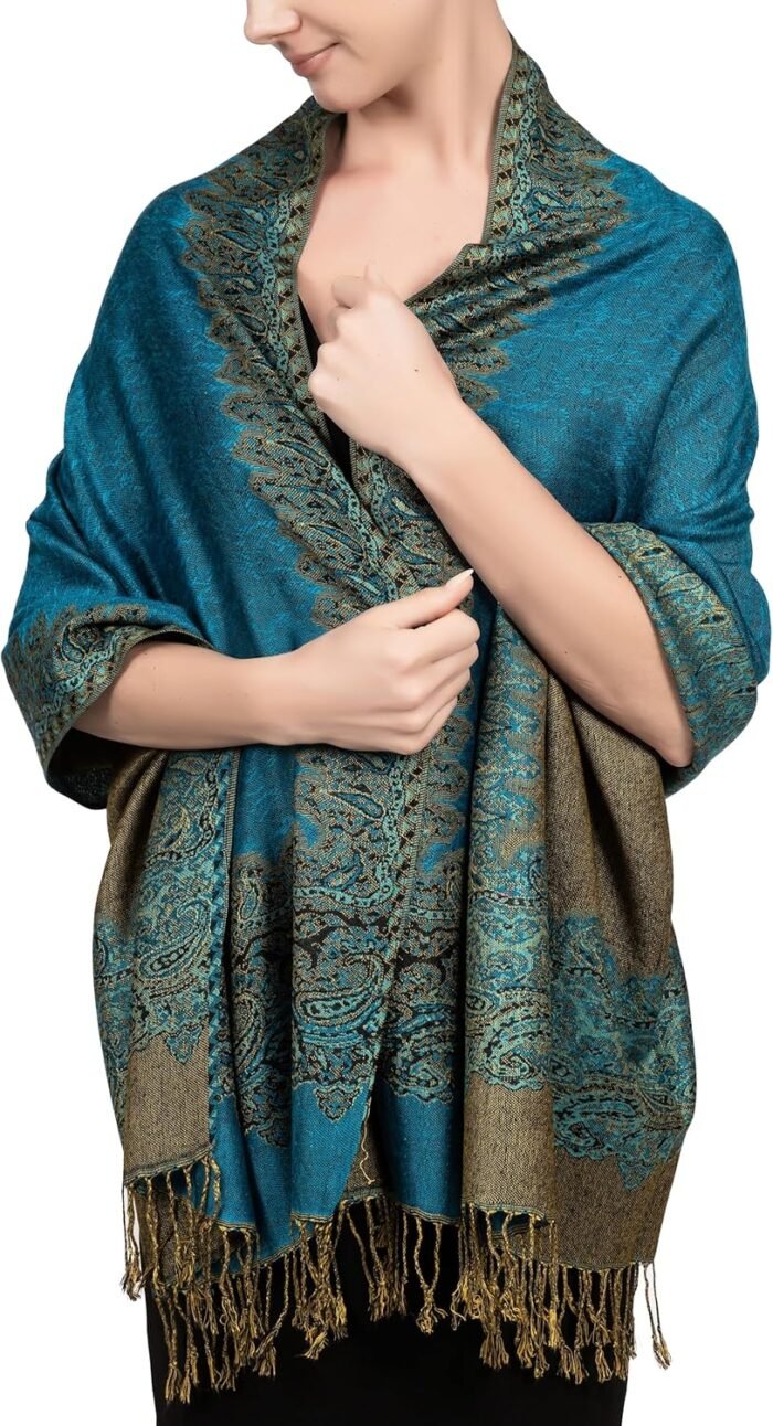Reversible Paisley Pashmina Festival Scarf | Shawl & Wrap - Image 27