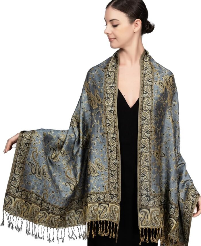 Reversible Paisley Pashmina Festival Scarf | Shawl & Wrap - Image 48
