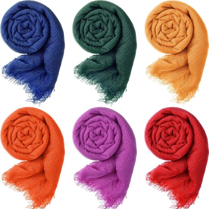 Crinkle Cotton-Blend Hijab Shawls & Scarves 6-Pack - Image 10