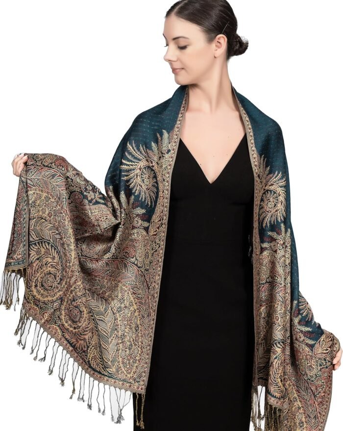 Reversible Paisley Pashmina Festival Scarf | Shawl & Wrap - Image 52