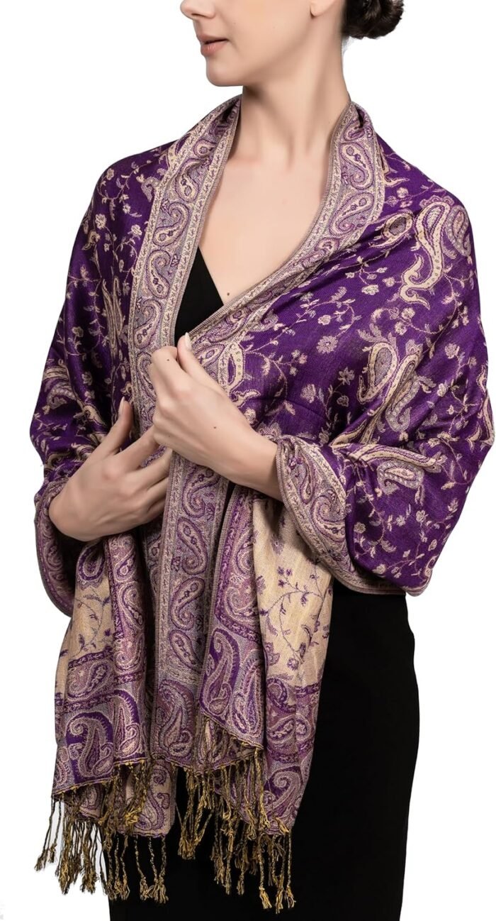 Reversible Paisley Pashmina Festival Scarf | Shawl & Wrap - Image 45
