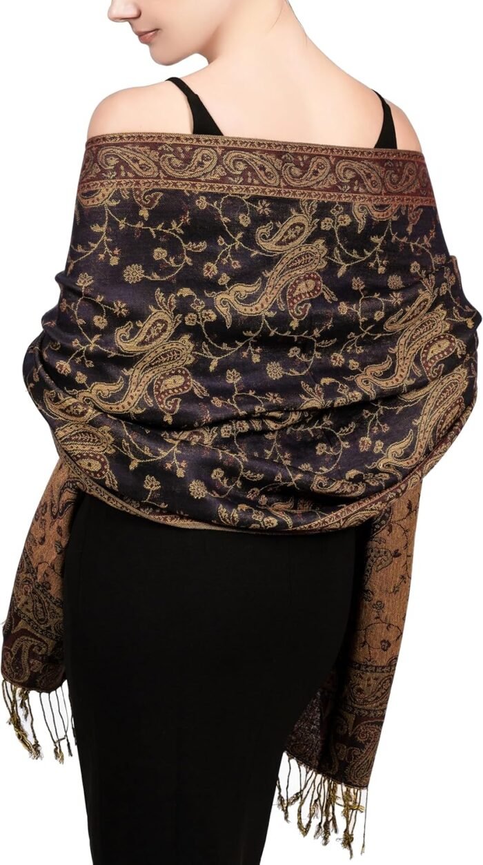 Reversible Paisley Pashmina Festival Scarf | Shawl & Wrap - Image 46